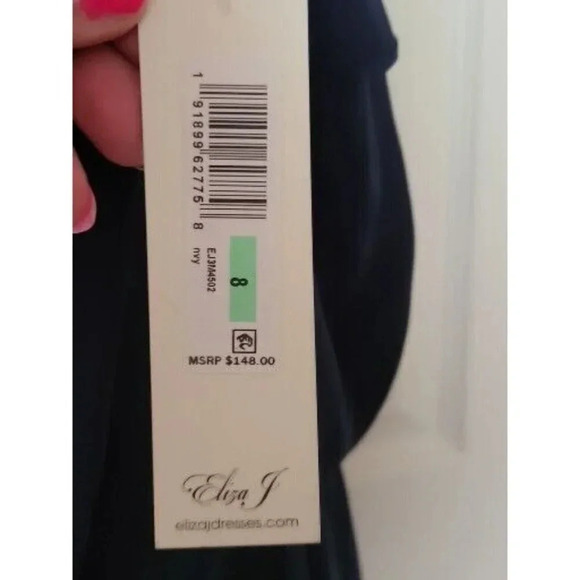 Eliza J Women's Cap Sleeve navy Wide Leg Jumpsuit size 8 - Picture 6 of 8